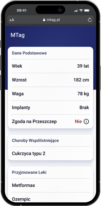 MTag — profil medyczny pacjenta
